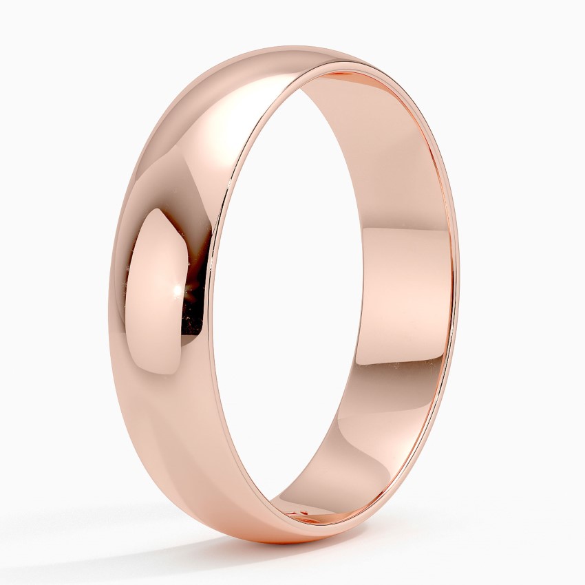 14K Rose Gold Slim Profile 5mm Wedding Ring