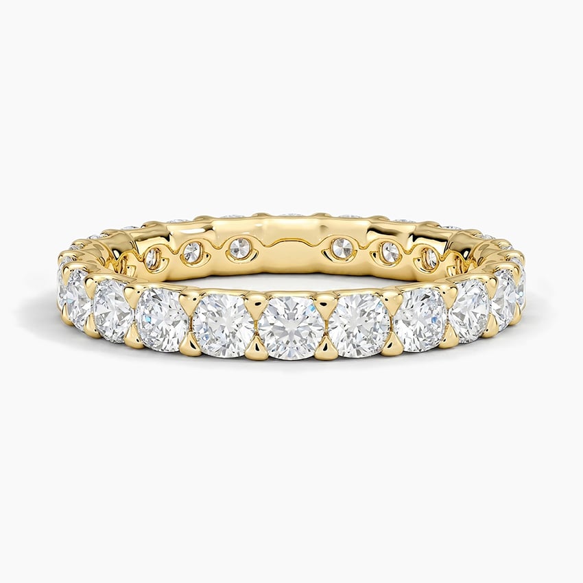 18K Yellow Gold Low Profile Cushion Eternity Lab Diamond Ring (2 ct. tw.)