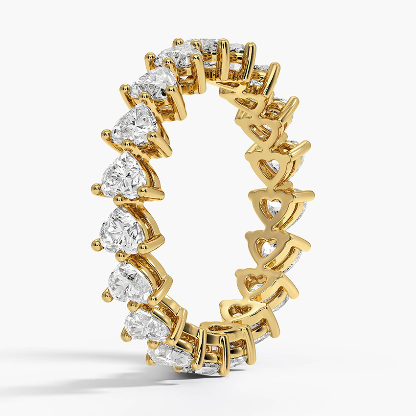 Heart Shaped Lab Diamond Eternity Ring (2 ct. tw.) in 18K Yellow Gold