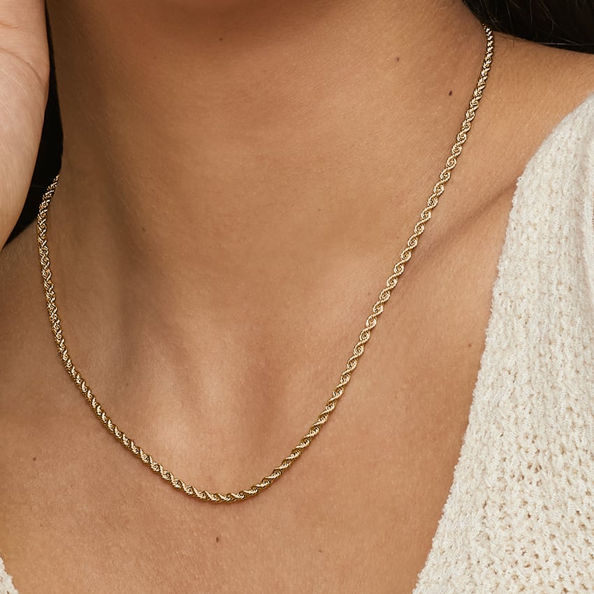 14K Yellow Gold Bailey 18 in. Rope Chain Necklace