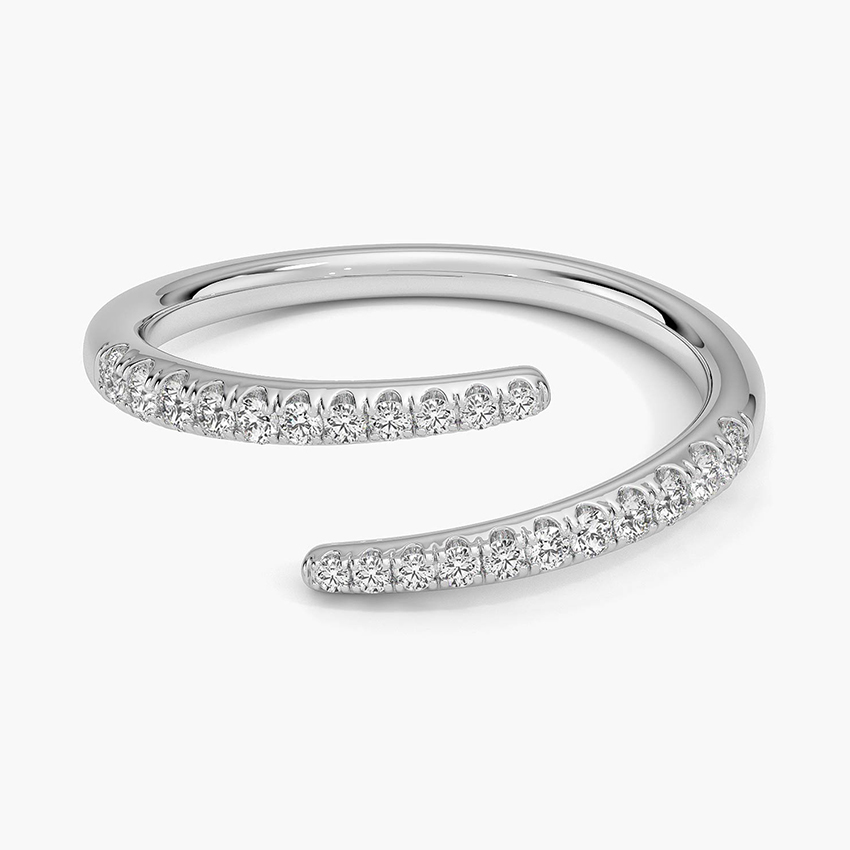 14K White Gold Sonya Lab Diamond Wrap Ring (1/5 ct. tw.)