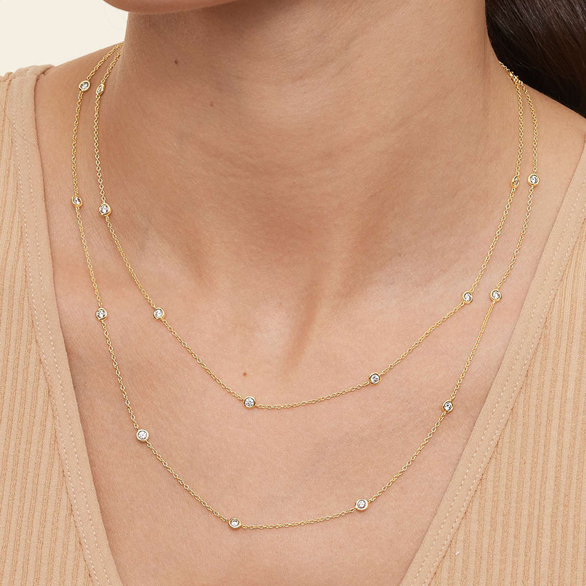 Bezel Strand 36 Diamond Necklace (1 in 18K Yellow