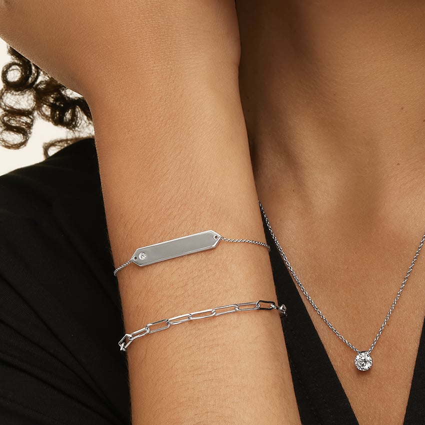 Devon 7 in. Paperclip Chain Bracelet (Large) in Silver