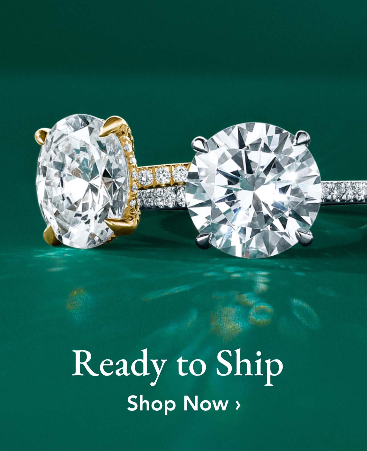 Ready to ship engagement rings for a Valentines Day proposal