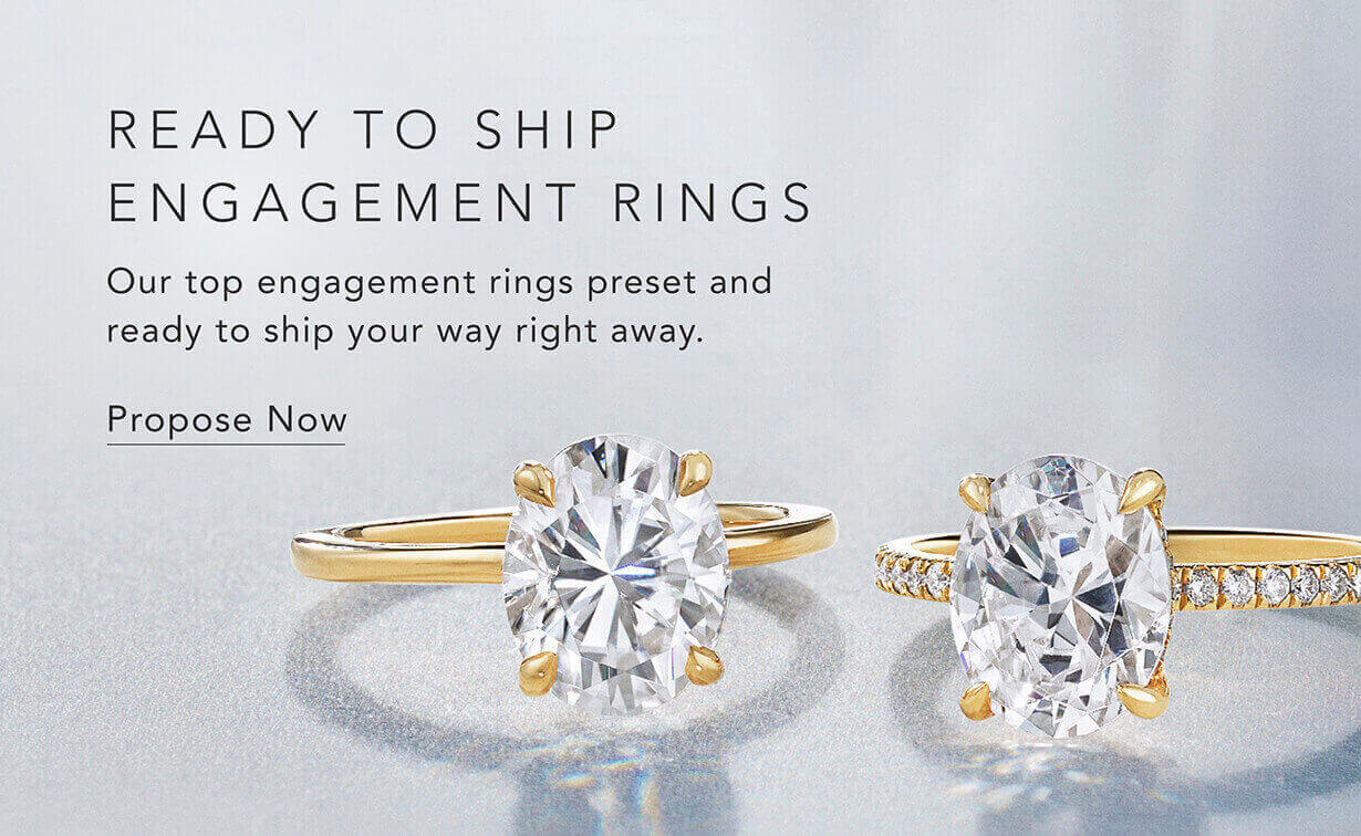Ready to ship diamond engagement rings and wedding rings.