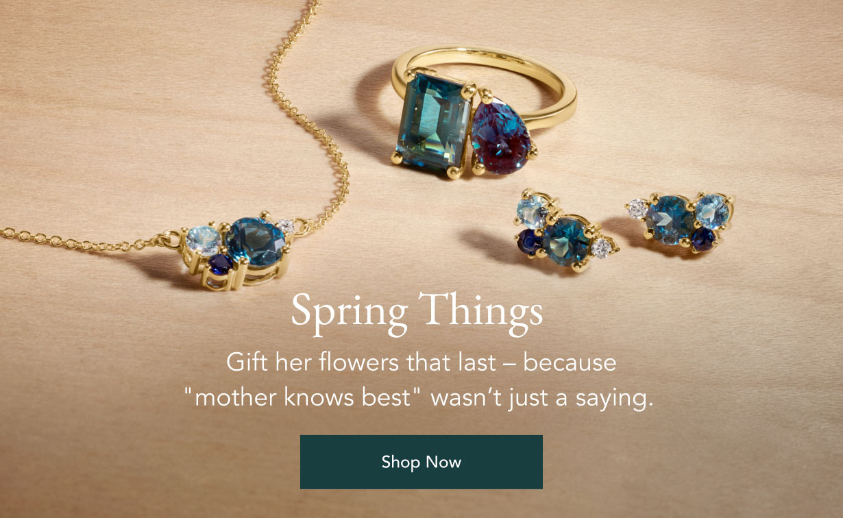 Assortment of bouquet gemstone jewelry.