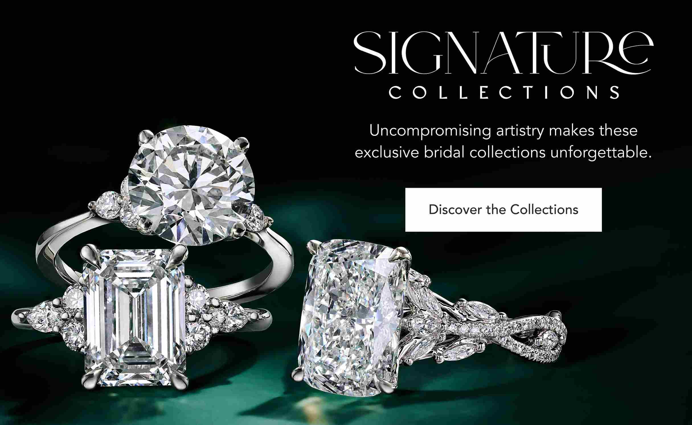 Assortment of rings from our signature collections