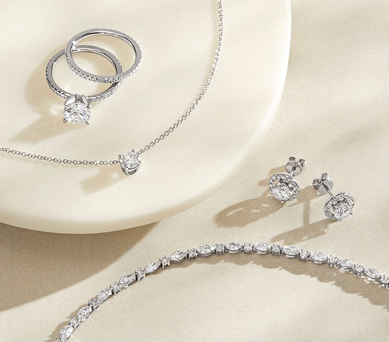 Silver Diamond Wedding Jewelry