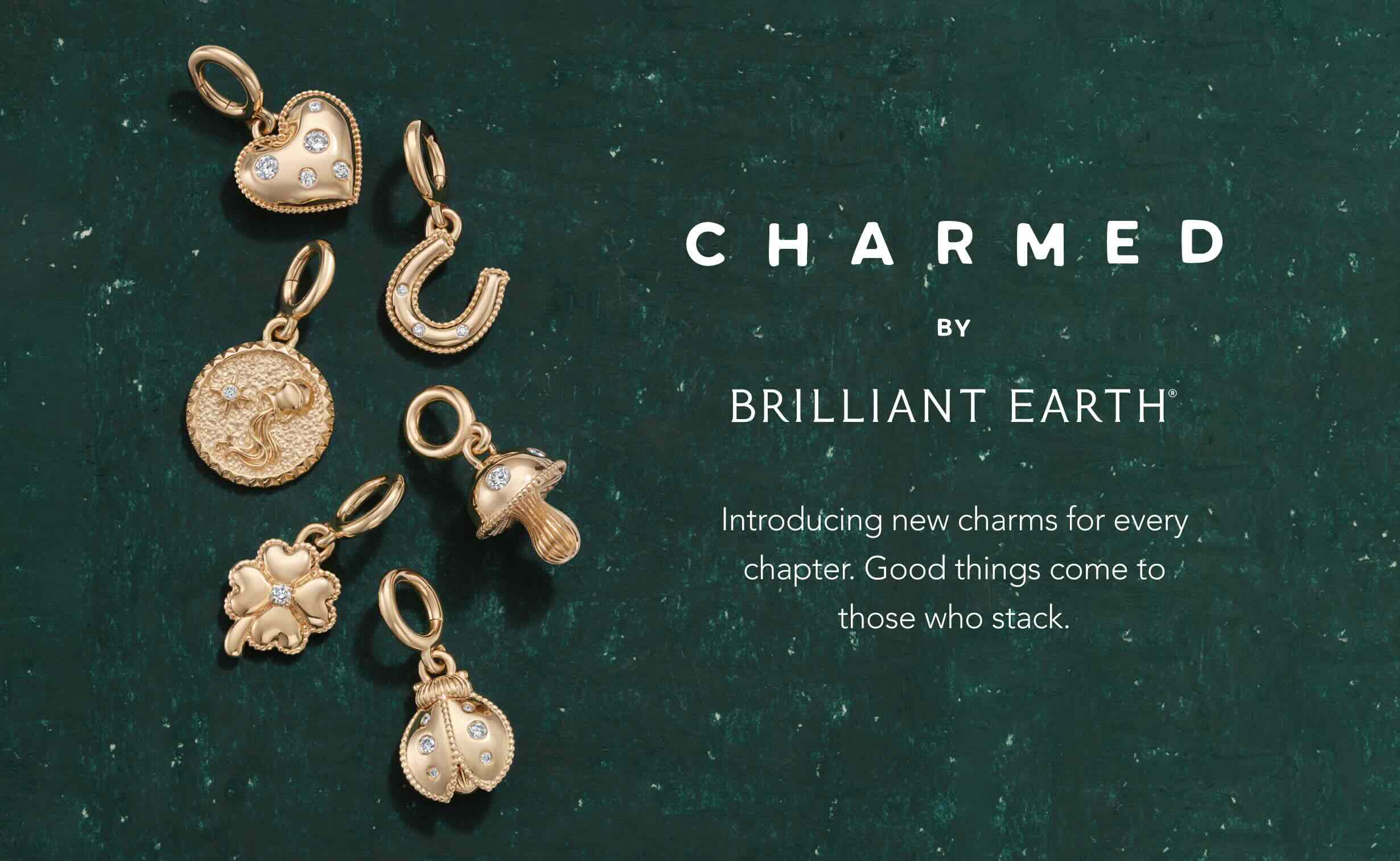 Assortment of gold charms.