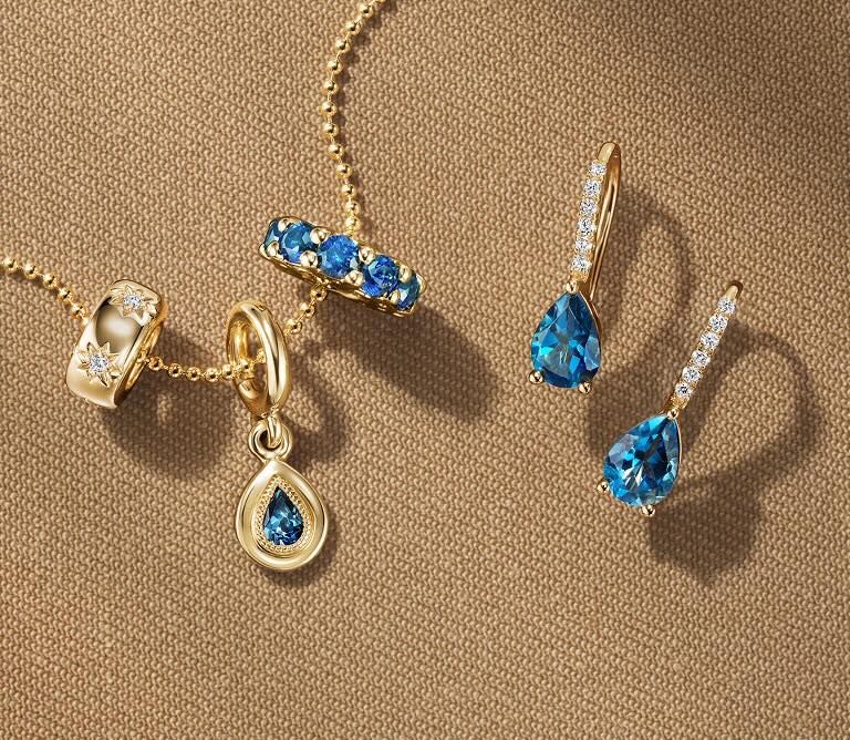 Assortment of gemstone jewelry.