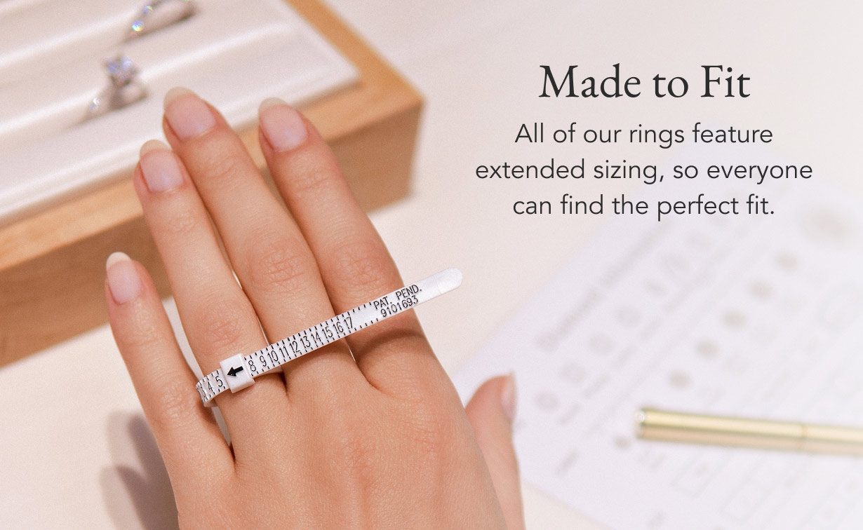 Wedding band, ring sizer, and ring jewelry box.