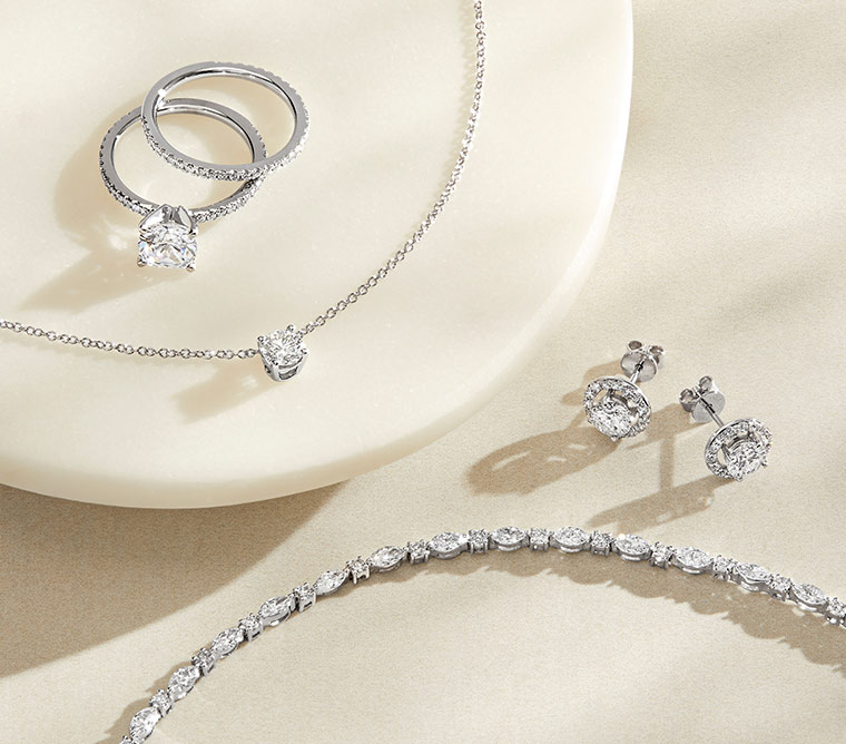 Silver Diamond Wedding Jewelry