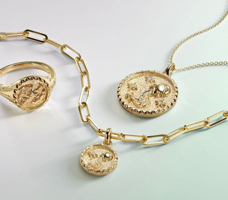 Assortment of gold, diamond fine jewelry.