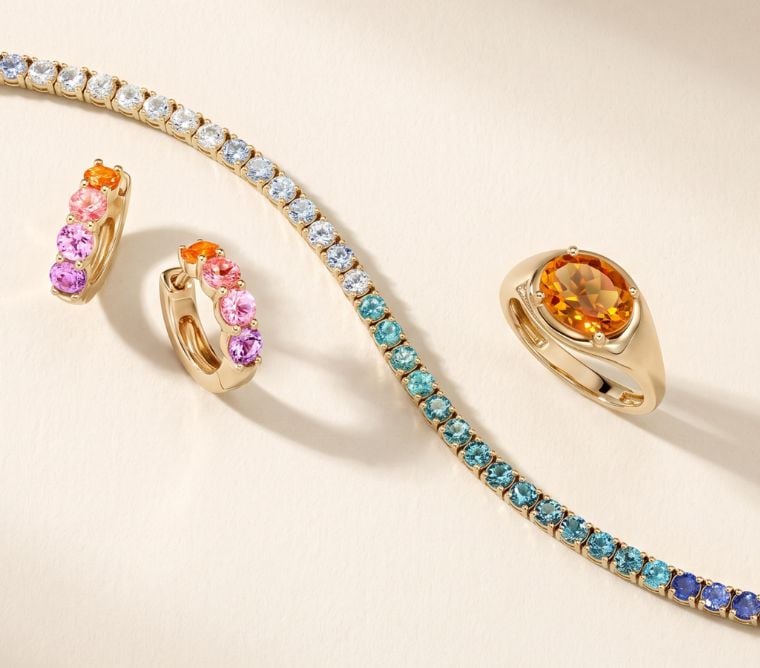 Assortment of gemstone fine jewelry