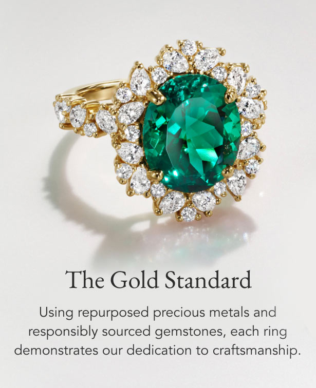 Emerald and diamond cocktail ring.