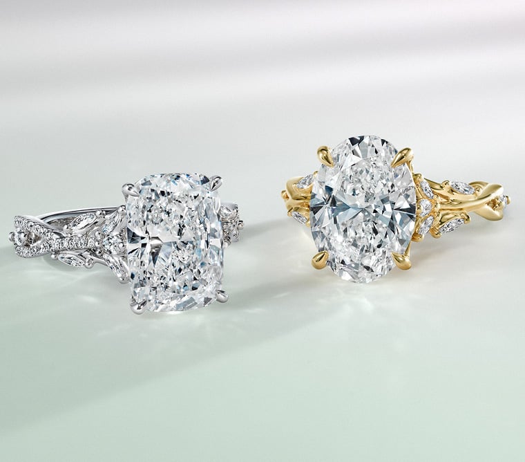 Two engagement rings from our Signature Collection