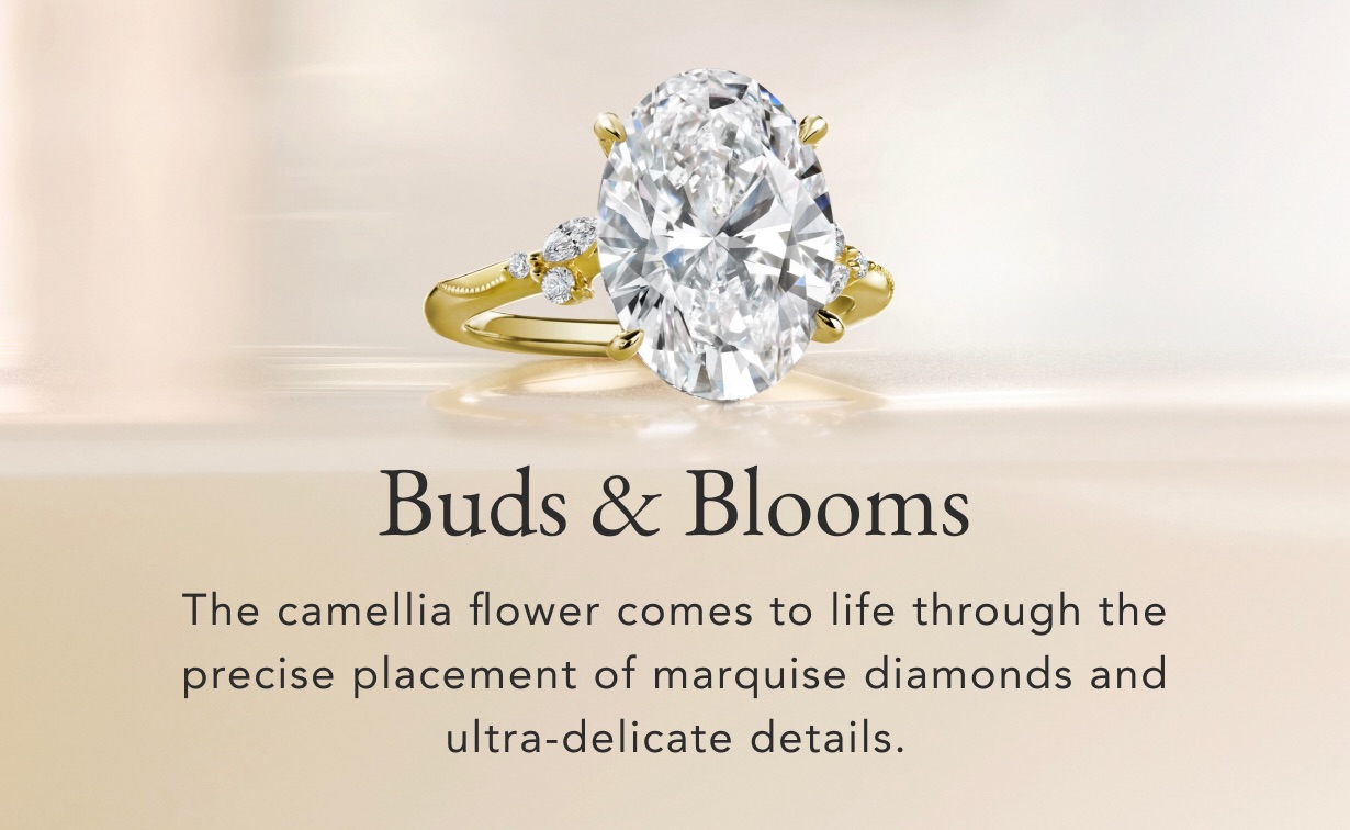 Gold diamond engagement ring from The Camellia Signature Bridal Collection