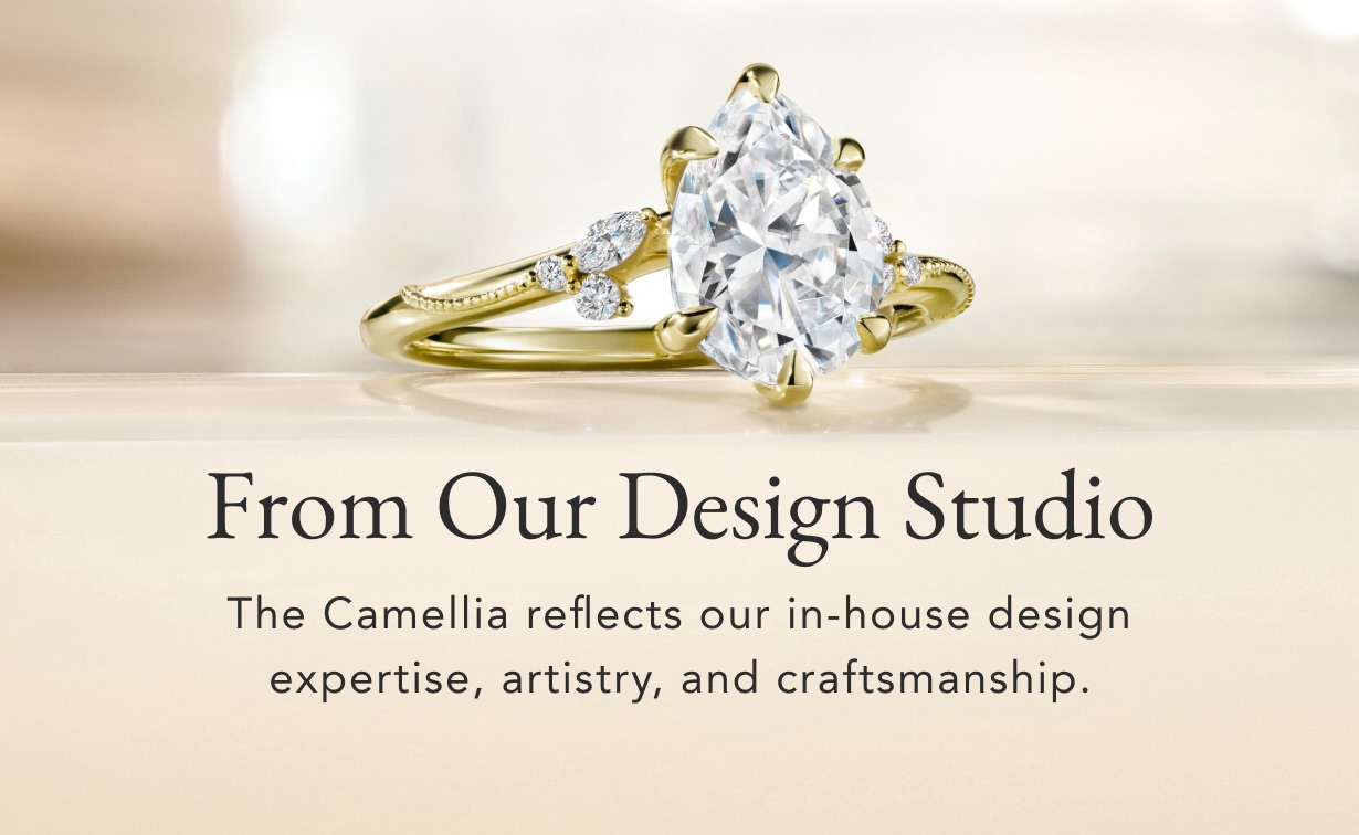 Gold diamond engagement ring from The Camellia Signature Bridal Collection