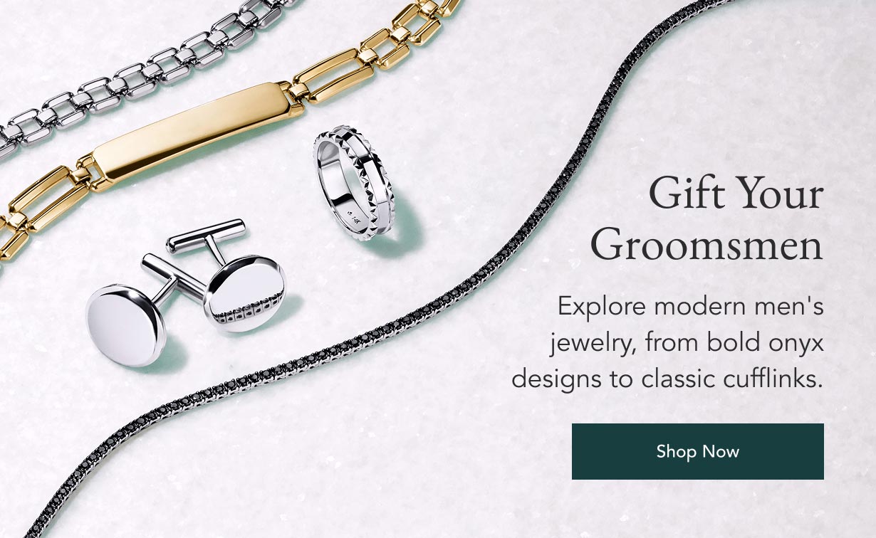 Men's alternative metal wedding band and assortment of fine jewelry.