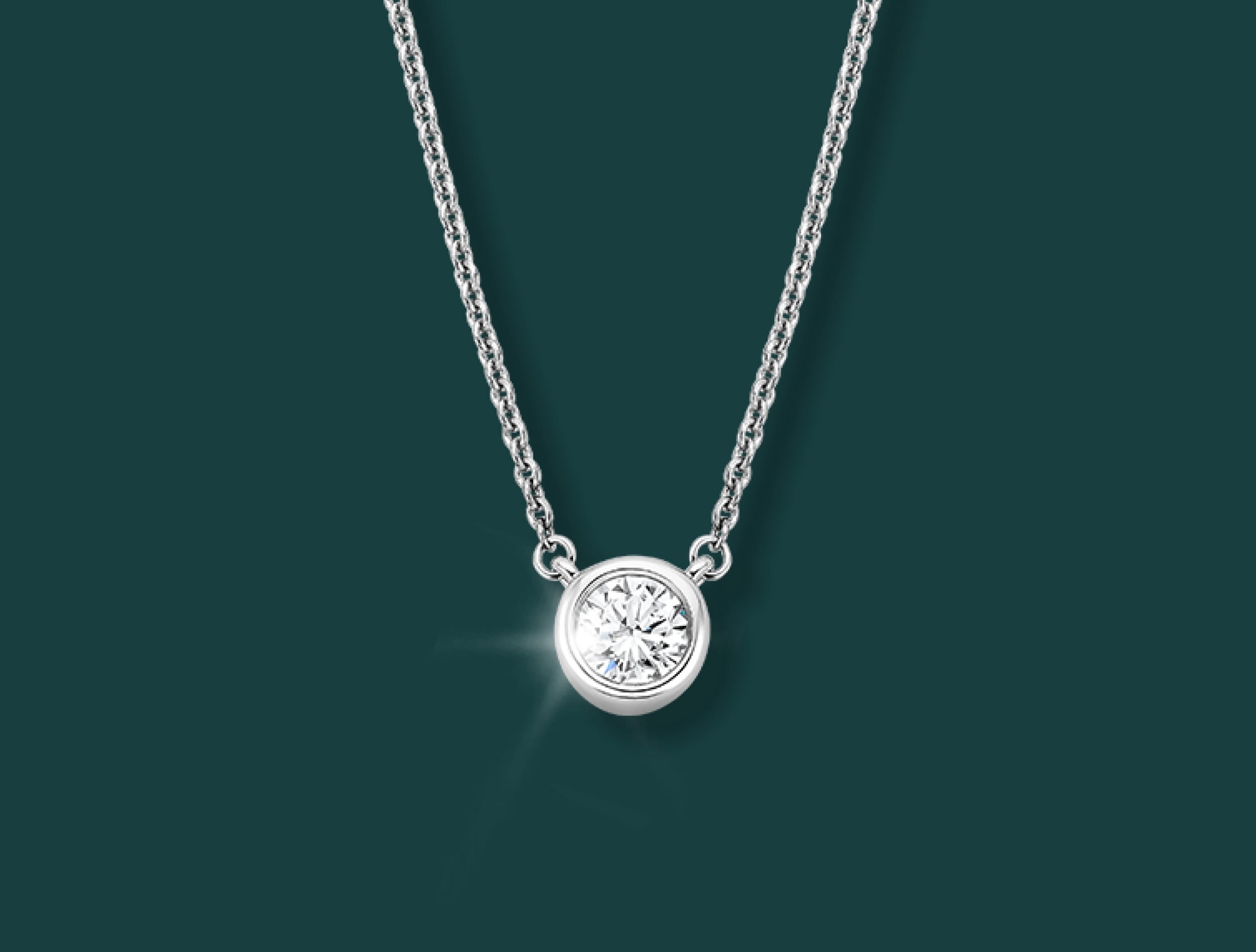 Lab Bezel Diamond Necklace
