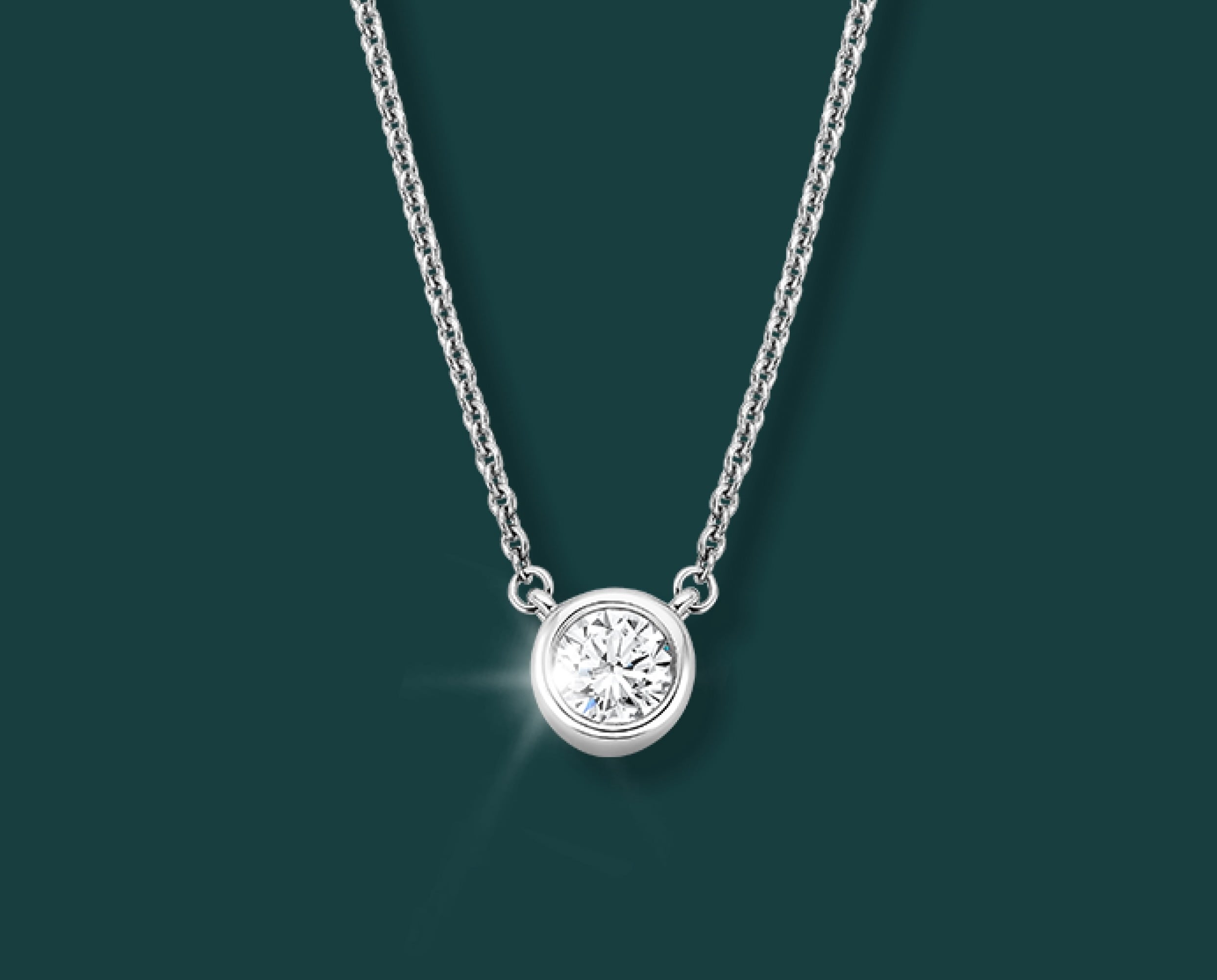 Lab Bezel Diamond Necklace
