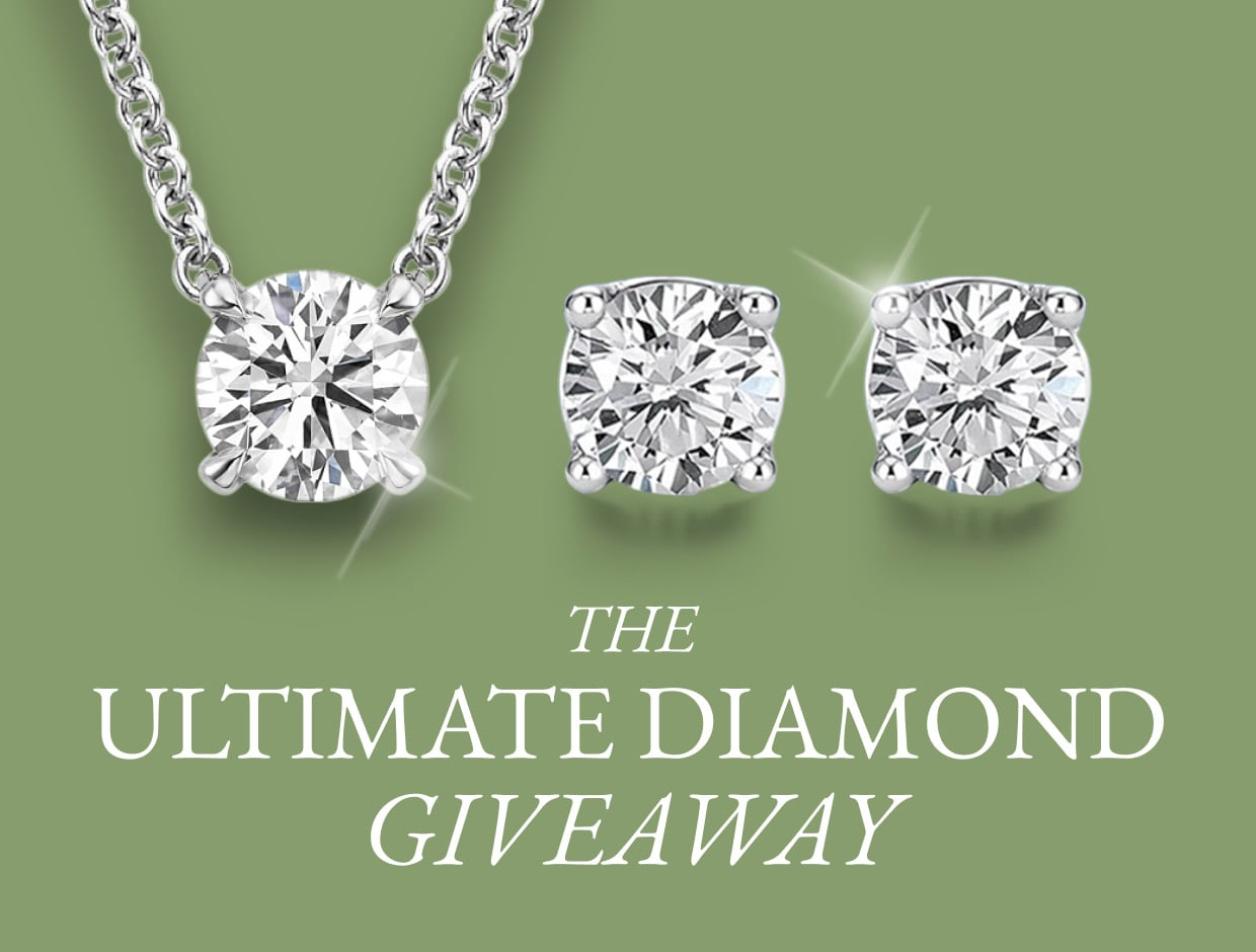 Lab Diamond Necklace and Lab Diamond Stud Earrings