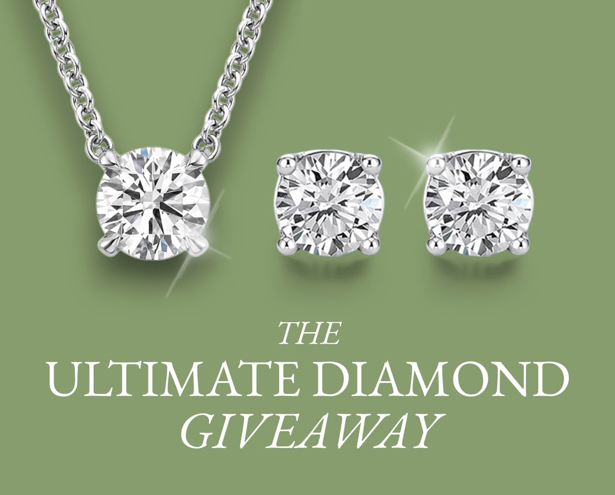 Lab Diamond Necklace and Lab Diamond Stud Earrings