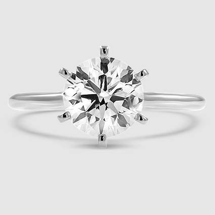 Platinum six-prong petite comfort fit 1.5mm solitaire 