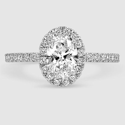 18K White Gold waverly halo 