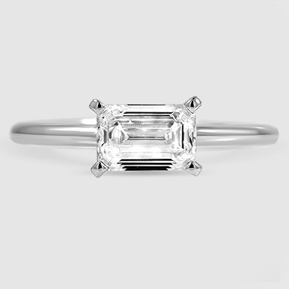 Platinum horizontal petite comfort fit solitaire 