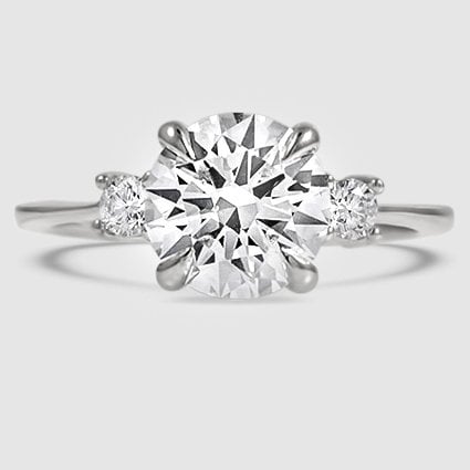 18K White Gold petite selene three stone 
