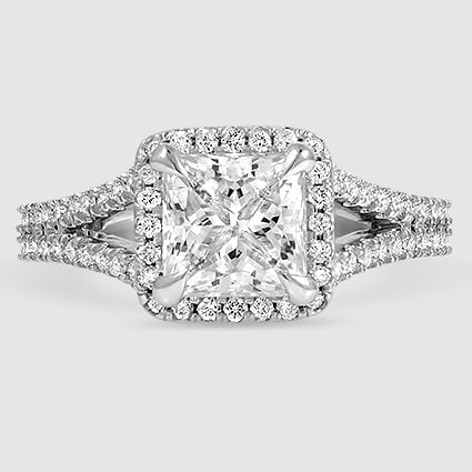 18K White Gold fortuna halo 