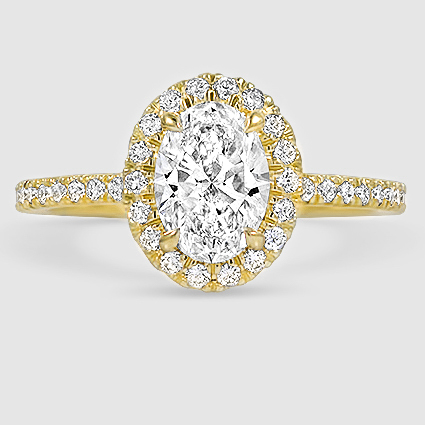 18K Yellow Gold waverly halo 