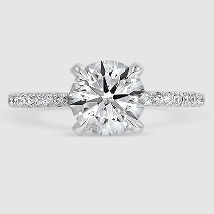 18K White Gold viviana three-quarter coverage 