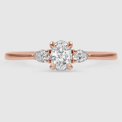 14K Rose Gold aria three stone 