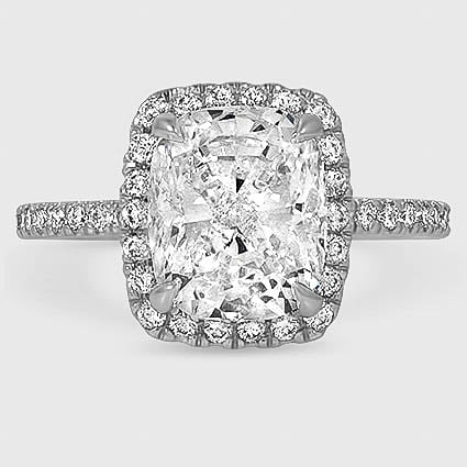 18K White Gold waverly halo 