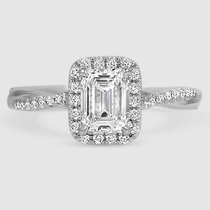 18K White Gold petite twisted vine halo 