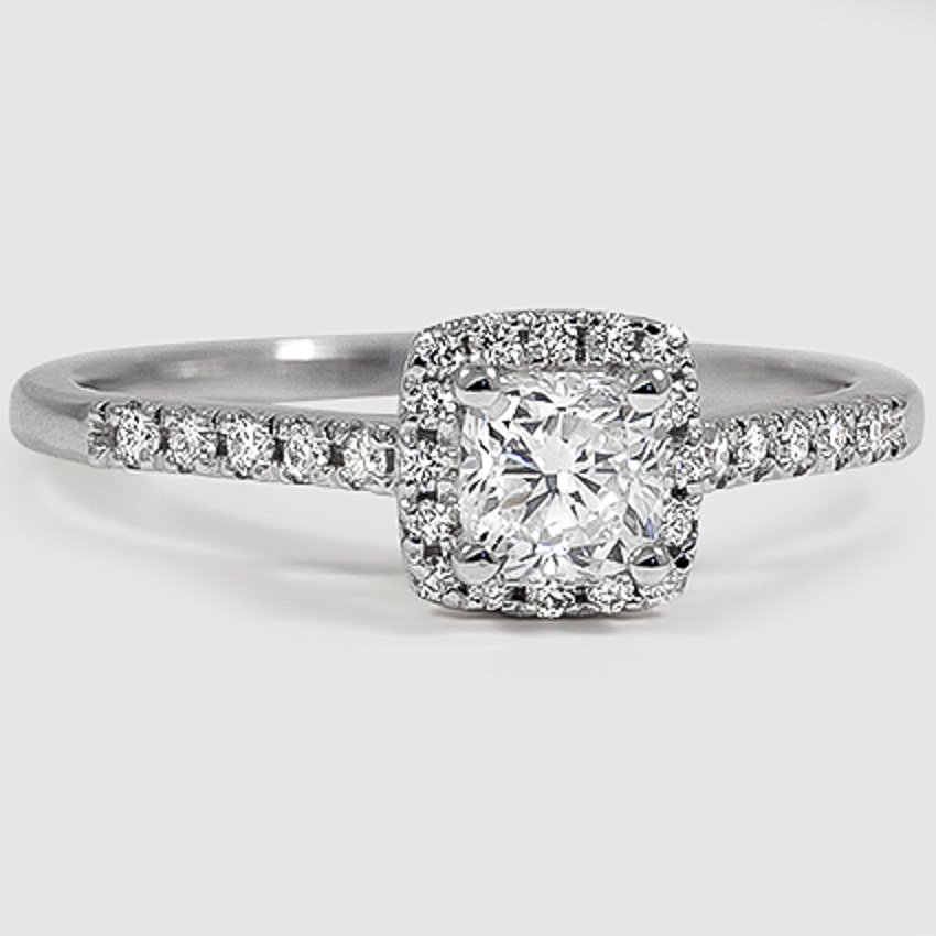 18K White Gold odessa halo 