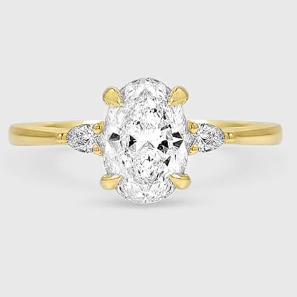 18K Yellow Gold aria three stone 
