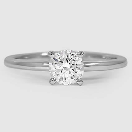 18K White Gold four-prong comfort fit 1.5mm 