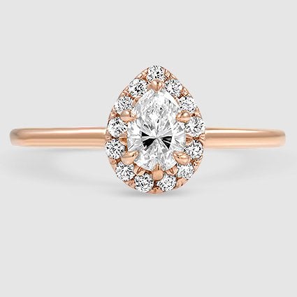 14K Rose Gold vienna halo 