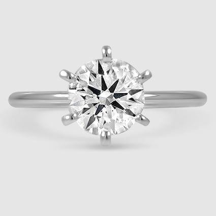 Platinum six-prong petite comfort fit 1.5mm solitaire 