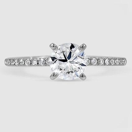 18K White Gold ballad three-quarter coverage 