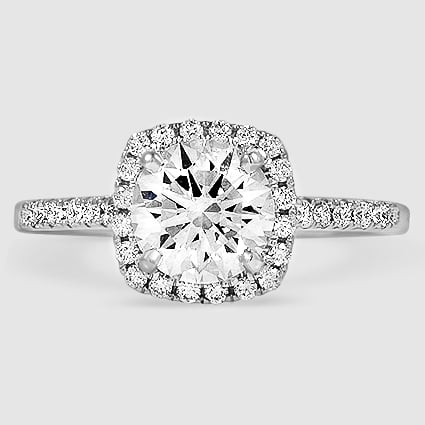 18K White Gold odessa halo 