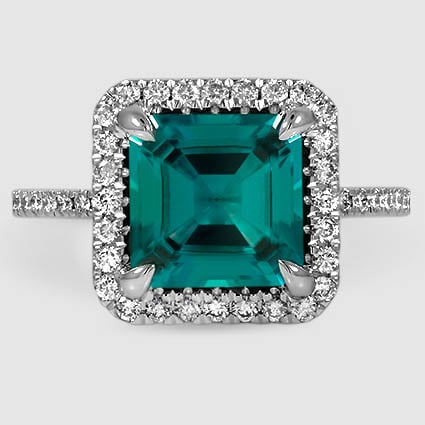 18K White Gold waverly halo 
