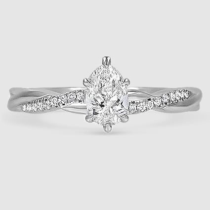 18K White Gold petite twisted vine 