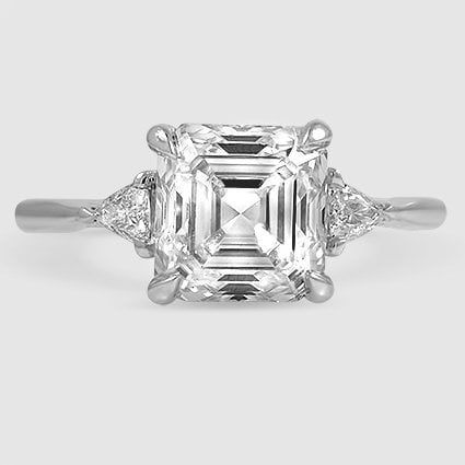 Platinum trillion cut three stone 