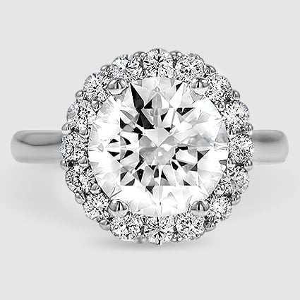 3.5ct Round Diamond Engagement Ring, F VS2 Round Engagement Ring, 14K White  Gold Diamond Ring, Hidden Halo Diamond Ring, Ring Women Jewelry -   Canada