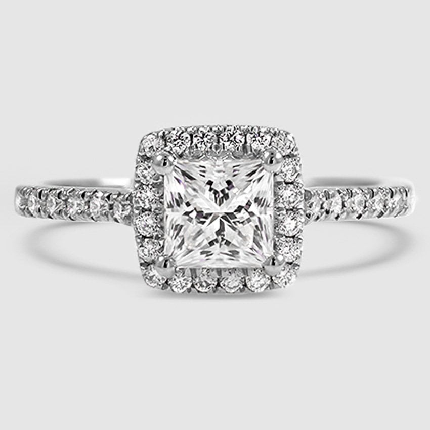 18K White Gold odessa halo 