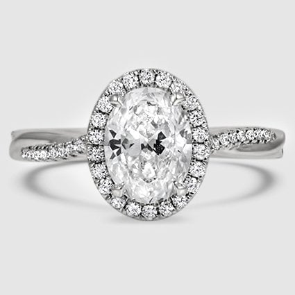 18K White Gold petite twisted vine halo 